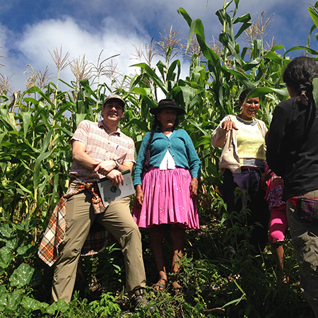 Ernesto visiting smallholder farms in Cochabamba, Bolivia. Photo credit: Martha Caswell