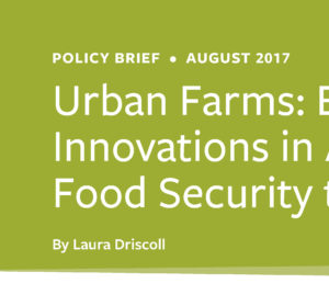 Cover of Urban Farms Policy Brief