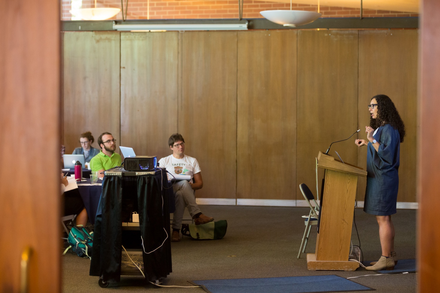 Haven Bourque at the Research-to-Policy Faculty Workshop. Photo by Jonathan Fong.