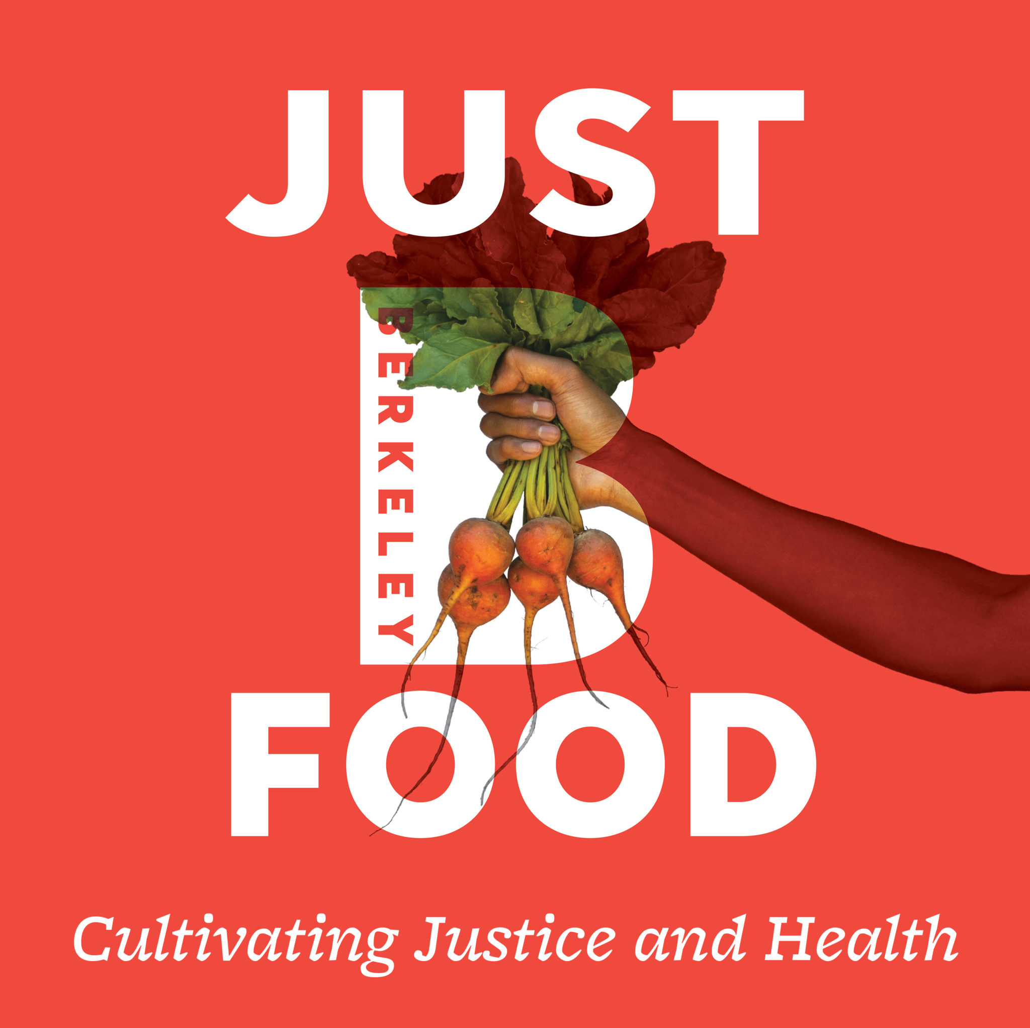 JUST FOOD podcast logo with tagline