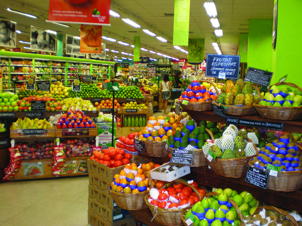 Produce in a supermarket
