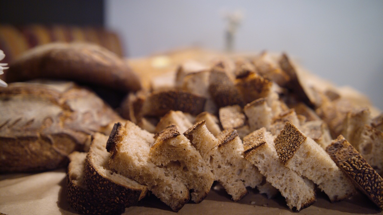 Photo of a french baguette made from non-patented wheat grown from Mai Nguyen's farm.